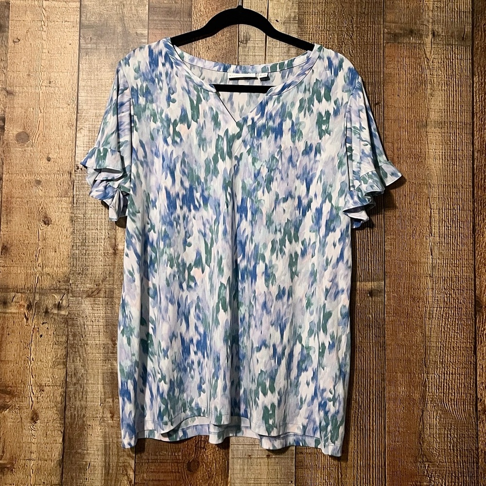 Susan Graver Pastel Watercolor Style Blouse